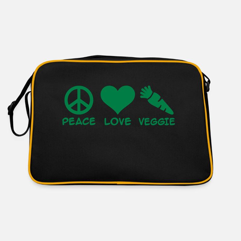 Vegetarier - Retro Tasche - Schwarz/Gold