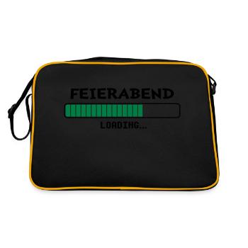 Feierabend loading... - Retro Tasche - Schwarz/Gold - Hinten