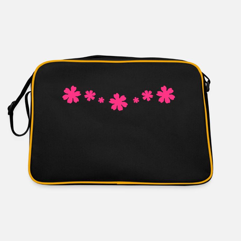 Flowers, flower - Retro Bag - black/gold