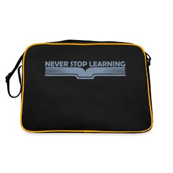 never stop learning quote - Retro Bag - black/gold - Back