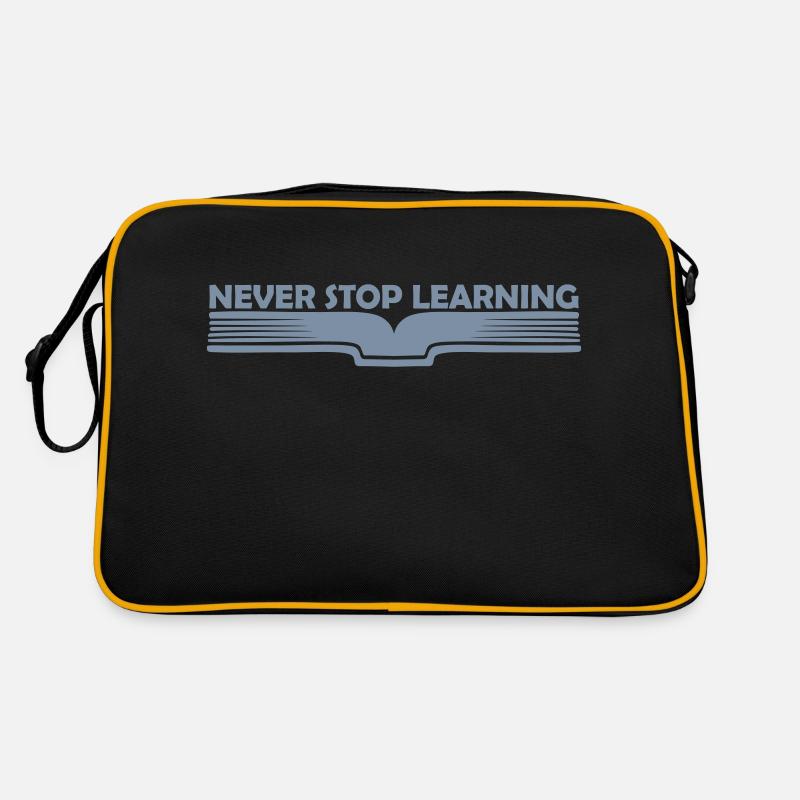 never stop learning quote Retro Bag