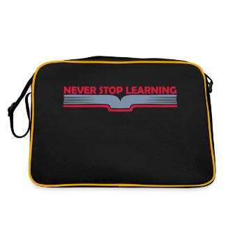 n’arrêtez jamais d’apprendre la citation - Sac Retro - noir/or - Dos