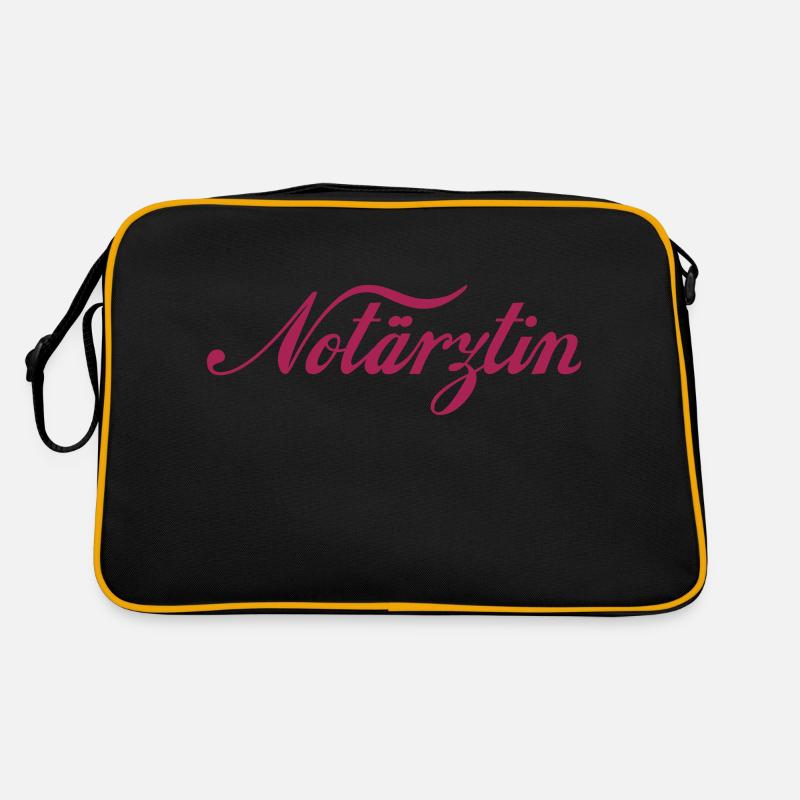 Notärztin - Retro Tasche - Schwarz/Gold
