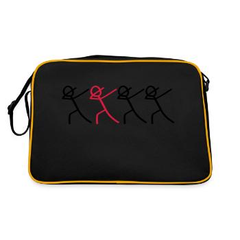 dabbing team figures - Retro Tasche - Schwarz/Gold - Hinten