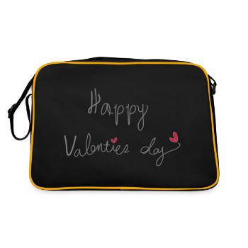 Happy valentine s day typo c2 - Retro Bag - black/gold - Back