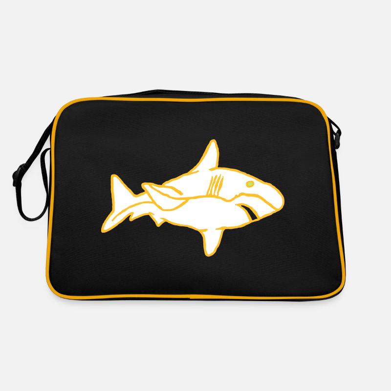 Poisson Requin Prédateur Eau Graffiti Océan Sac Retro