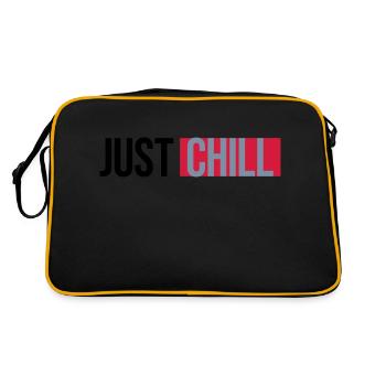 Just Chill Text Logo - Retro Tasche - Schwarz/Gold - Hinten