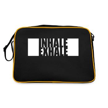 inhale exhale yoga quote - Retro Bag - black/gold - Back
