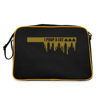 I poop a lot - Retro Bag - black/gold - Back