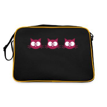 Cat Team 3 Chats Trois amis Équipage Groupe de famille - Sac Retro - noir/or - Dos