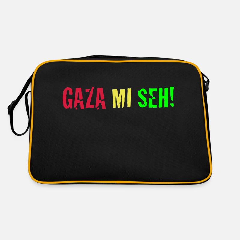 Gaza Mi Seh! - Retro Tasche - Schwarz/Gold