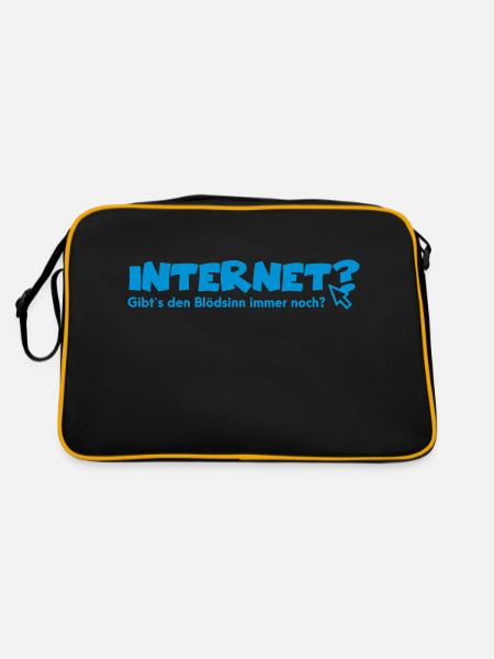 Internet Shirt - Retro Tasche - Schwarz/Gold - Hinten