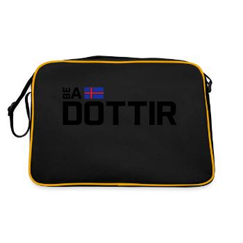 Be a Dottir - Horizontal - Retro Tasche - Schwarz/Gold - Hinten