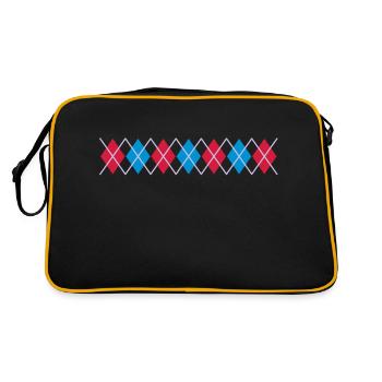 Norwegian Pattern Diamonds Checks Christmas Christmas - Retro Bag - black/gold - Back