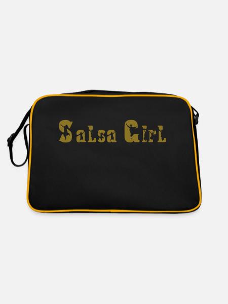 Salsa Girl - Retro Tasche - Schwarz/Gold - Hinten
