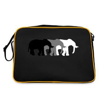 3 Elephants - Retro Tasche - Schwarz/Gold - Hinten