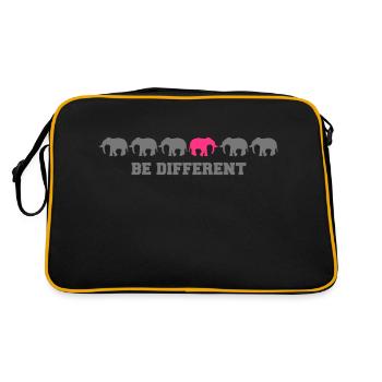 Elephants Be Different - Retro Tasche - Schwarz/Gold - Hinten