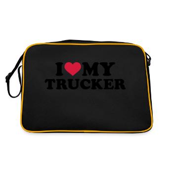 Trucker - Retro Tasche - Schwarz/Gold - Hinten