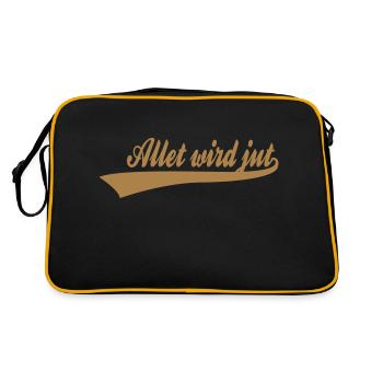 allet_wird_jut - Retro Tasche - Schwarz/Gold - Hinten