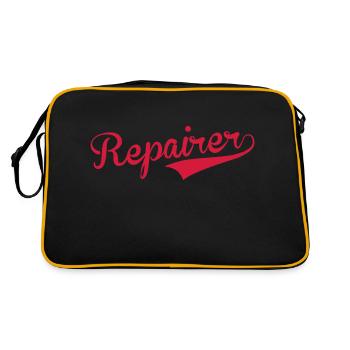 Reparatur / Repairman / Repairer / Repair - Retro Tasche - Schwarz/Gold - Hinten