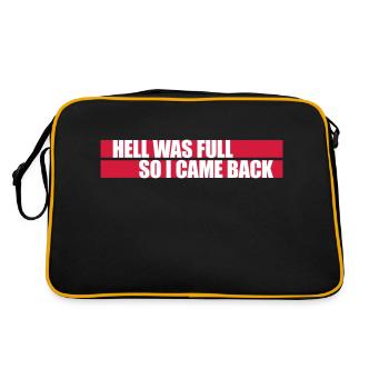 hell was full Zitat - Retro Tasche - Schwarz/Gold - Hinten