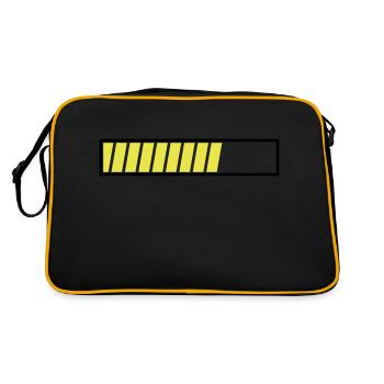 Ladebalken Loading Bar dauer zeit wird geladen Uni - Retro Tasche - Schwarz/Gold - Hinten