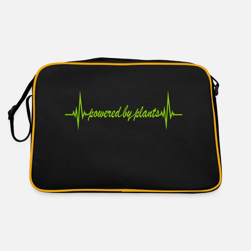 Powered by plants - Retro Tasche - Schwarz/Gold
