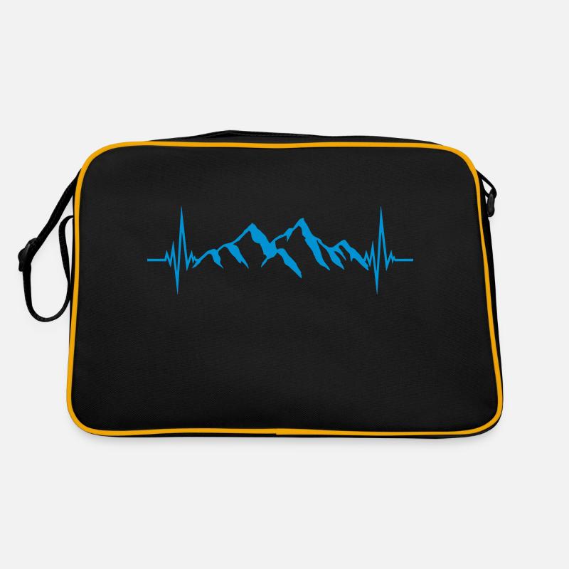 Berge Puls Landschaft Silhouette Retro Tasche