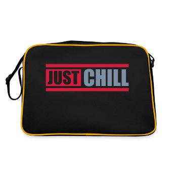 Text Logo Just Chill - Retro Tasche - Schwarz/Gold - Hinten
