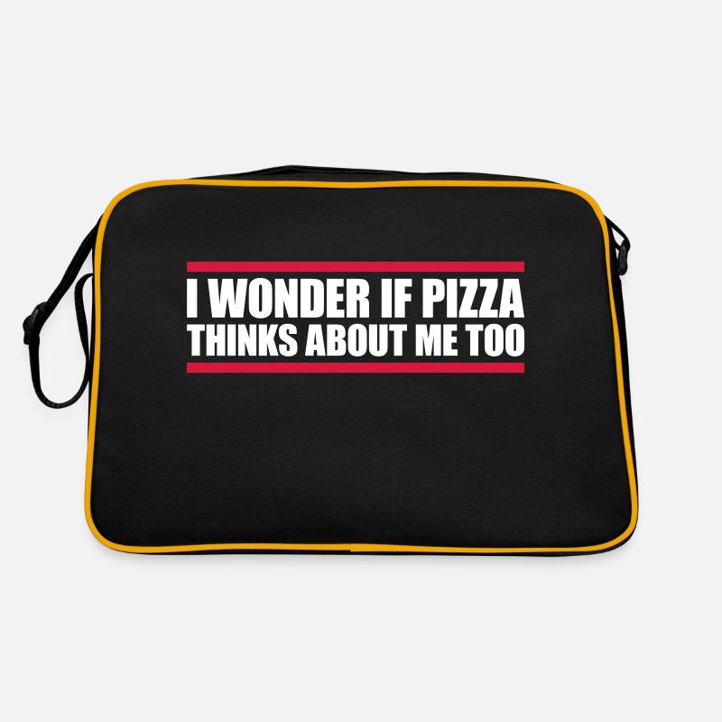 pizza thinks about me Retro Bag