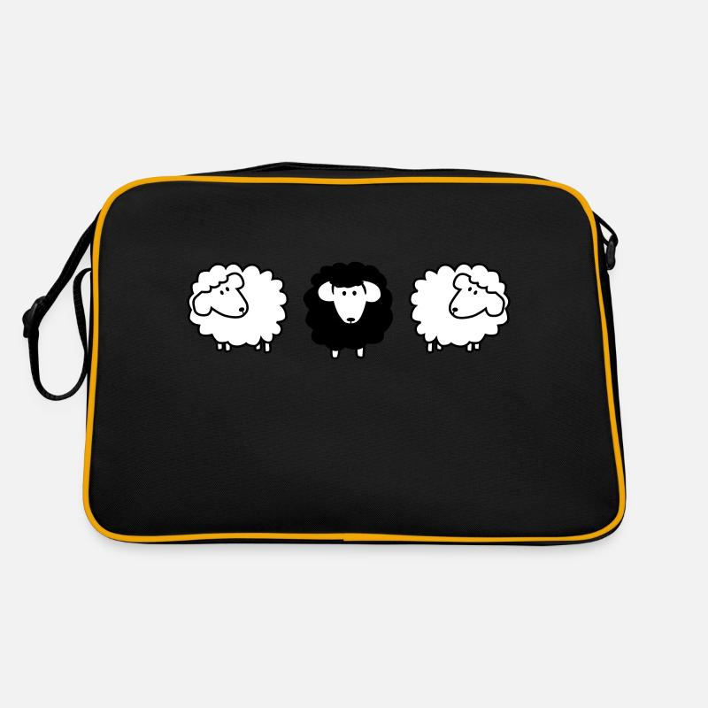 scharzes schaf Retro Tasche