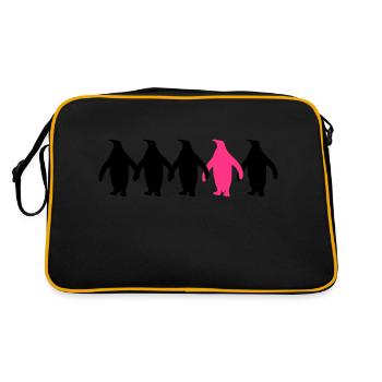 Être différents pingouins amusant motif - Sac Retro - noir/or - Dos