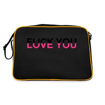 Fuck You - Love You - Retro Tasche - Schwarz/Gold - Hinten