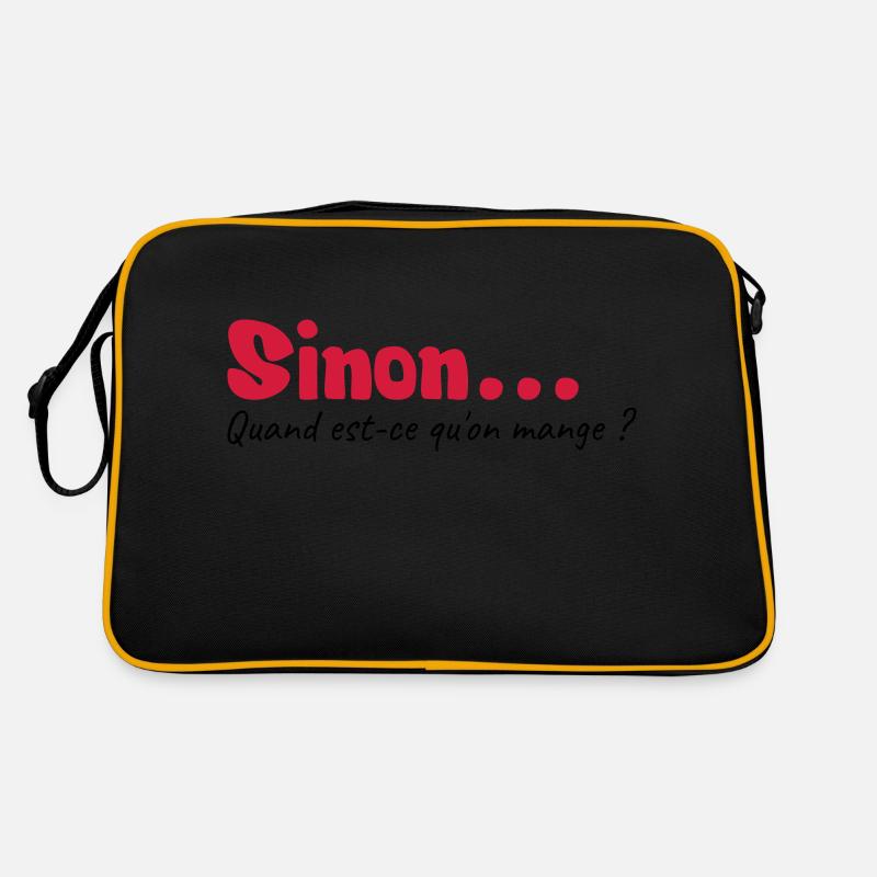 Quand est ce qu'on mange - Sac Retro - noir/or