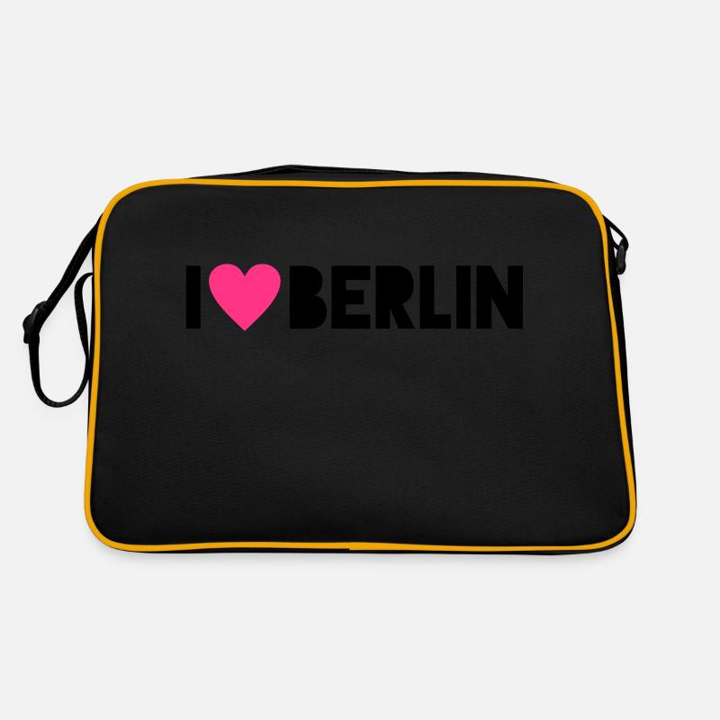I Love Berlin - Retro Tasche - Schwarz/Gold