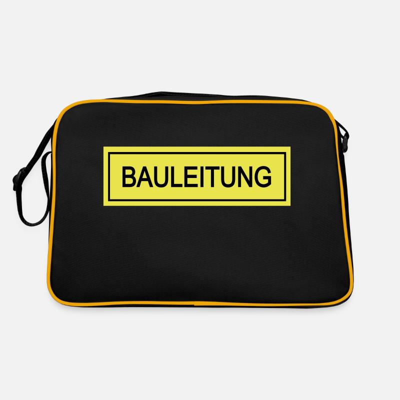 bauleitung - Retro Tasche - Schwarz/Gold