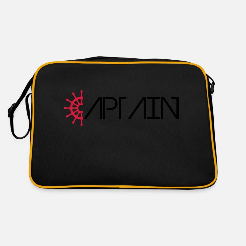 Captain Logo - Retro Tasche - Schwarz/Gold