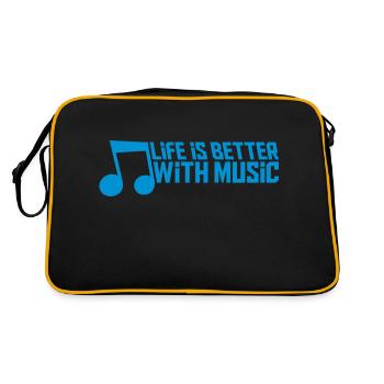 La vie est meilleure avec la musique note de musique - Sac Retro - noir/or - Dos