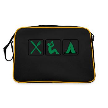 Eat Drink camp tent tents drinking alcohol beer pa - Retro Bag - black/gold - Back