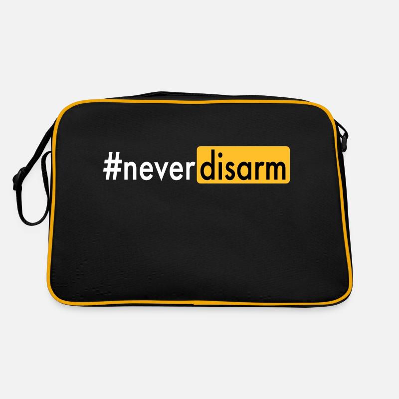 #neverdisarm - Retro Tasche - Schwarz/Gold