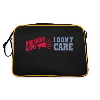 Breaking news don't care - Retro Tasche - Schwarz/Gold - Hinten