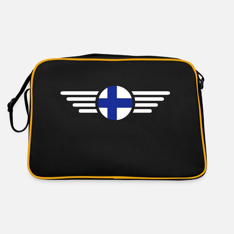 Ich liebe Finnland - Retro Tasche - Schwarz/Gold