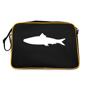 Fisch - Retro Tasche - Schwarz/Gold - Hinten