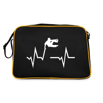 Parkour Freerunning & ECG Heartbeat - Retro Bag - black/gold - Back