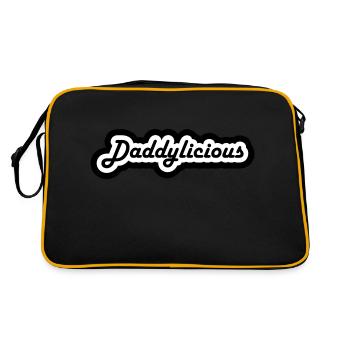 Daddylicious fühlen - Retro Tasche - Schwarz/Gold - Hinten