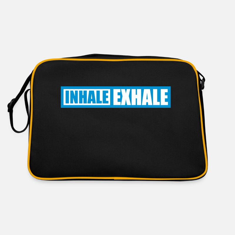 inhale exhale yoga Zitat Retro Tasche