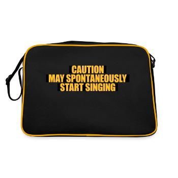may spontaneously start singing - Retro Tasche - Schwarz/Gold - Hinten