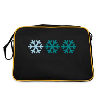 Drei Schneeflocken - Retro Tasche - Schwarz/Gold - Hinten