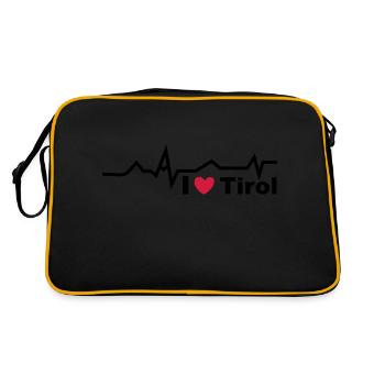 Herzschlag Tirol - Retro Tasche - Schwarz/Gold - Hinten