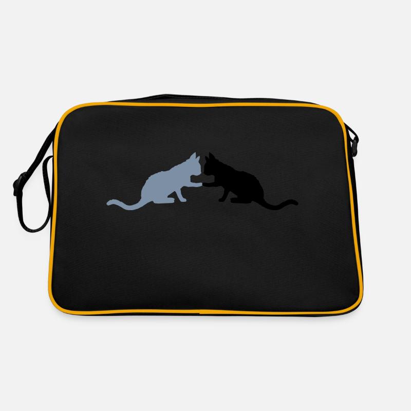 2 jolies silhouettes de chats Sac Retro
